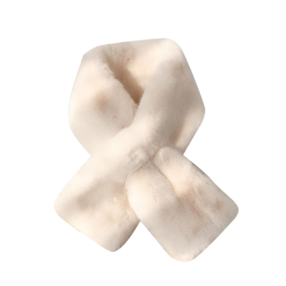 iSpchenFaux Fur Scarf Winter Warm Plush Scarf Girls Fur Collar Faux Fur Scarf Warm Scarf Women's Faux Fur Scarf