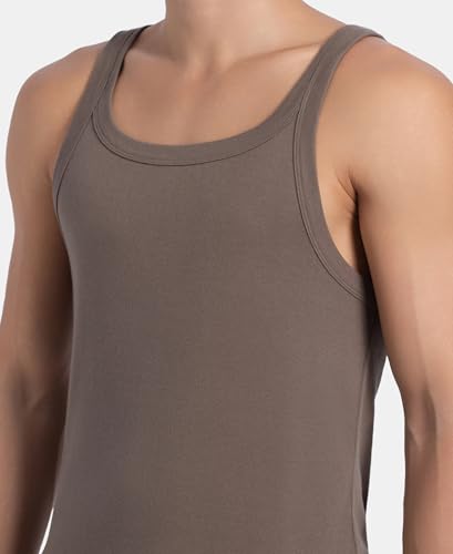 Image of Jockey US26 Men Super Combed Cotton Rib Square Neck Gym Vest
