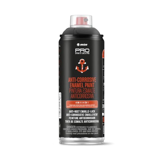 Montana Colors MTN PRO Esmalte Anticorrosivo RAL 9005 Negro Mate, Spray 400ml