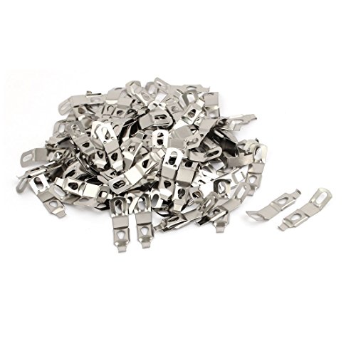 Image of Aexit Picture Photo Construction Hardware Frame Backboard Metal Spring Turn Clip Hanger Siver Tone 200pcs Model:21as14qo355