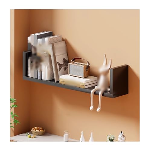 YPIOUREN Estantes De Madera For Pared, Estantes Flotantes, Estantes Colgantes, Lejas De Madera para Pared, Balda Baño,For Dormitorio Y Cocina(Black,80 * 15cm/31.4 * 5.9in)