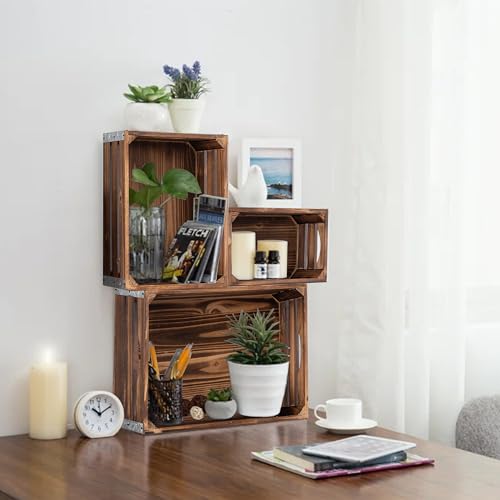 Farmhouse-Wooden-Boxes-for-Crafts-Set-of-3-Wall-Hanging-Galvanized-and-Wood-Crates-for-Display-Decorative-Baskets-for-Home-Decor-Wood-Storage-Bins-for-Kitchen-Living-Room Farmhouse Wooden Boxes for Crafts Set of 3 Wall Hanging Galvanized and Wood Crates for Display Decorative Baskets for Home Decor Wood Storage Bins for Kitchen Living Room