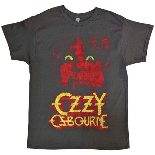 Rock Off officially licensed products Ozzy Osbourne T Shirt Jaune Eyes Jumbo Nouveau Officiel Unisex Charcoal Gris Size XXL