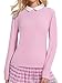 Xnihocha Slim Fit Outdoor Women's Long Sleeve - Fall Quick Dry Sun Block Shirt for Golf Tennis Cycling Running Fitness Exercises Pink 3XL-Large