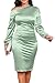 Women's Fall Off Shoulder Bodycon Pencil Midi Dresses Formal Long Sleeve Elegant Cocktail Party Wedding Maxi Dresses(Sage,XXL)