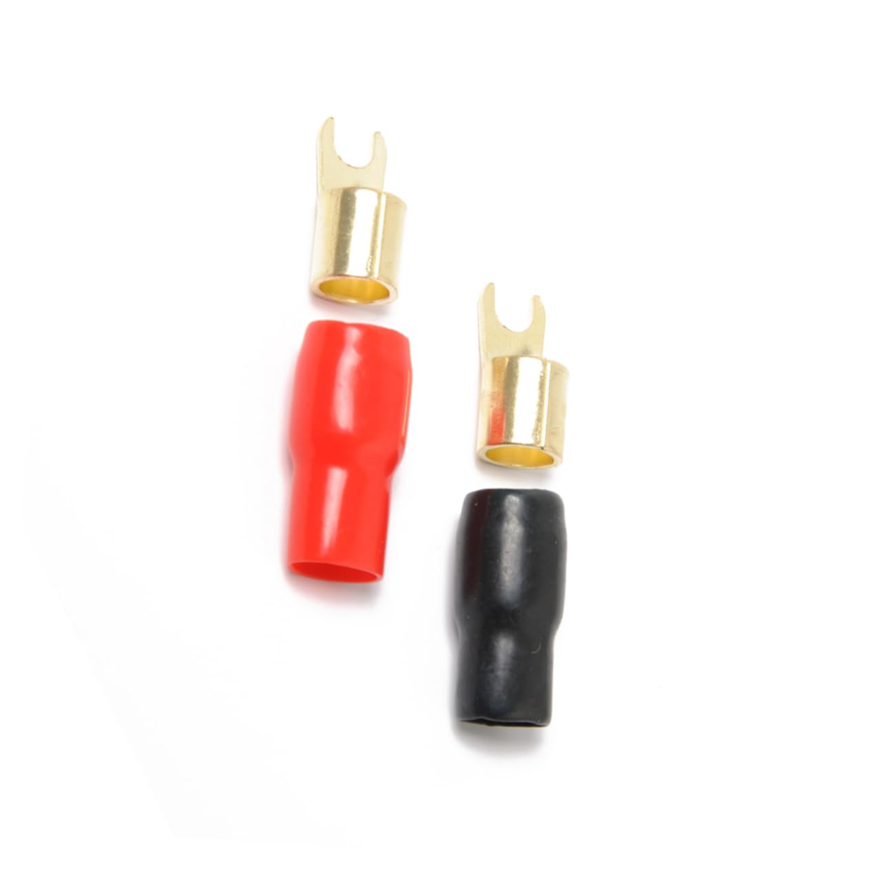 FUNOMOCYA 2 Pairs Speaker Wire Connectors Speakers Spade Fork Adapters Crimp Terminals Copper Spade 8ga Terminal Spade Terminal Crimp Barrier Spades Eastern Europe Cylinder