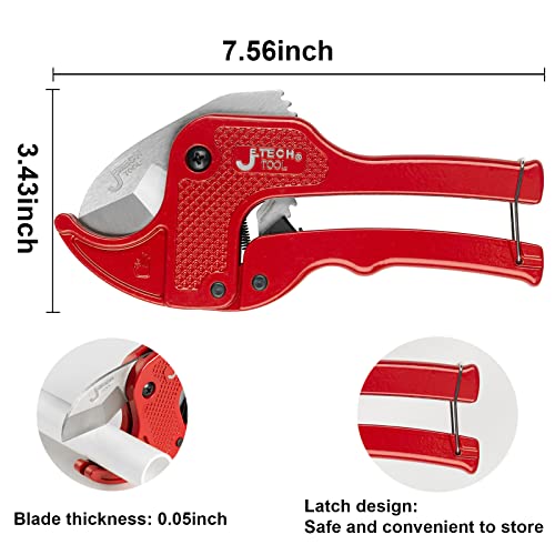 Jetech Hose And Pipe Cutter For Pvc, Ppr, Pex, Pe Pipes And Tubes,Ratcheting Pvc Pipe Cutter 1-5/8 Inch One-Hand Fast Pipe Cutting Tool With Stainless Steel Blade,Diameter Up To 35Mm #TOP3