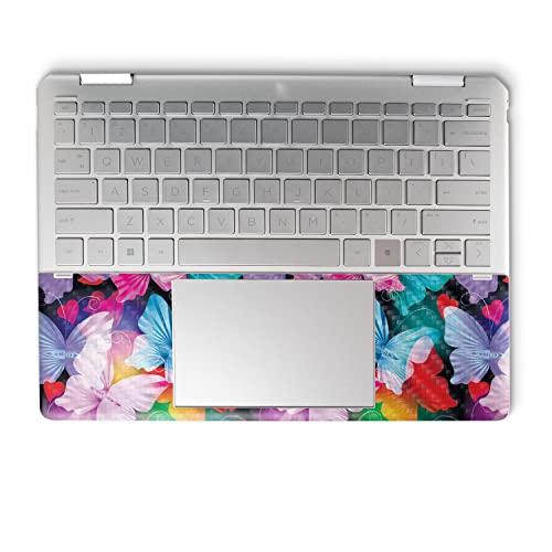 Image of MightySkins Carbon Fiber Skin Compatible with HP Spectre x360 14 inch (2022) Full Wrap Kit - Prismatic Butterflies | Protective, Durable Textured Carbon Fiber Finish | Easy to Apply | Made in The USA