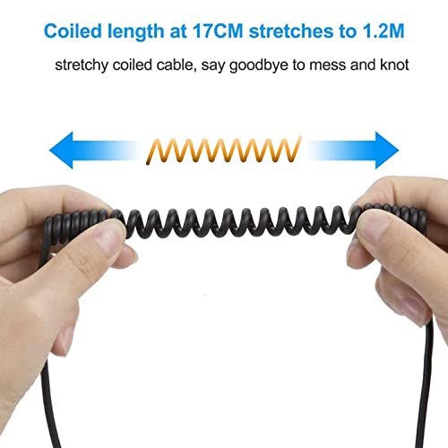 Cablecreation, Coiled Cable 5Ft, Usb C Cable 3A Fast Charging Coiled Usb C To Usb C With Premium Aluminum Shell Stretched 1.5-5 Feet For Macbook Pro Air, Galaxy S21 S20 S10 Etc #TOP1