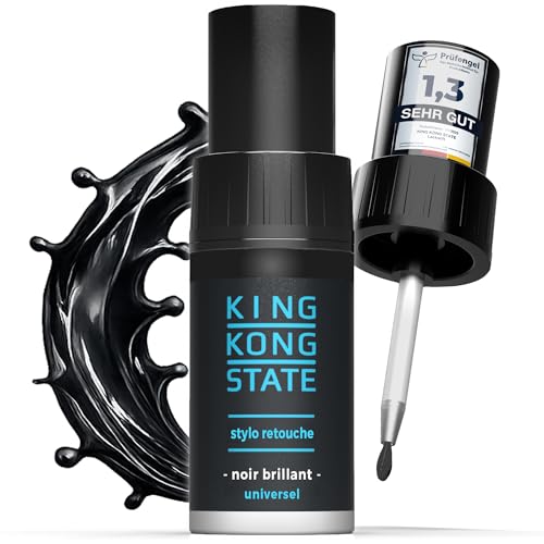 King Kong State - Stylo de retouche - noir brillant - peinture pour réparer les éclats de pierre et les rayures sur la voiture (brillant)