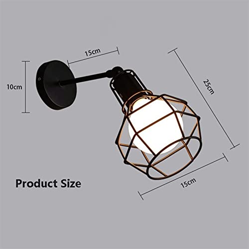 Lámpara de pared negra industrial para iluminar dormitorios pequeños sin ocupar espacio 7