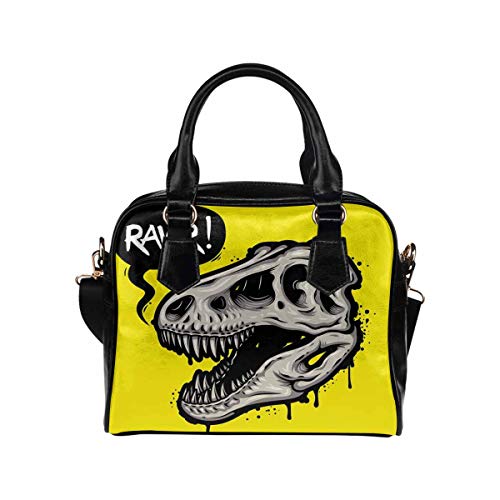 T-Rex Dinosaur Skull Women s PU Leather Purse Handbag Shoulder Bag
