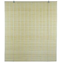 Persianas Para Lavadero Solagua Estor de Bambú Enrollable para Ventana y Puerta | 14 Medidas Estores 100% Bamboo | Cortina Persiana de Madera Incluye Accesorios (150 x 135 cm, Natural)