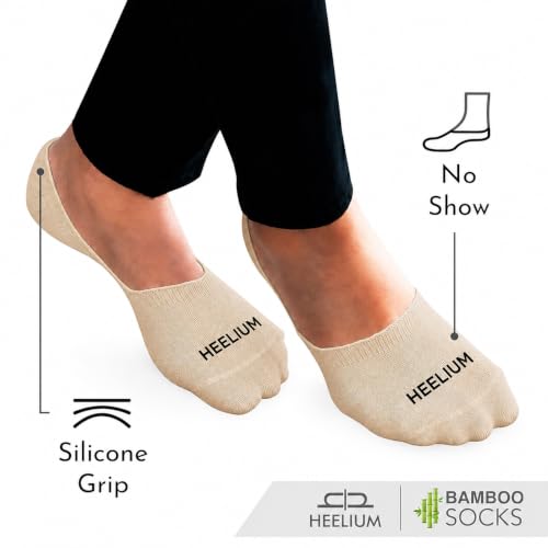 Image of HEELIUM Bamboo No Show Socks for Women | Odour Free & Breathable | 3X Softer than Cotton Socks | Low Cut Socks | Size (UK 3-7)