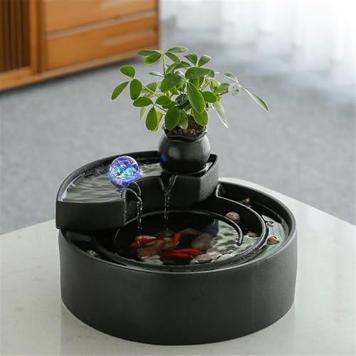 Fuente interior contra el estrés con estanque de estilo chino 6