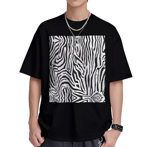 T-shirt coton imprimé zèbre femme - Tunique ample manches courtes col rond