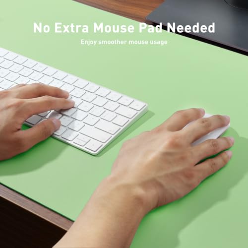 Image of Aothia Leather Desk Pad Protector, Office Mat, Large Mouse Pad, Non-Slip PU Leather Blotter, Laptop Pad, Waterproof Writing Pad for Office and Home (17 inchx48 inch, Foam Green)