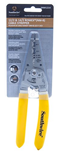 Image of Southwire Heavy Duty NM-B Romex Cable Wire Stripper /Cutter with Ergonomic Handles 12 AWG -14 AWG, rust proof (Pack of 5)
