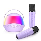 Stynice Karaoke 2 Microfonos Inalambricos Karaoke Infantil - Regalos Comunion Niña 3+ Años Juguetes con Efectos de Cambio de Voz y Luces RGB - Sregalo Niña 3+ Años Microfono Karaoke Infantil