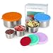 Produktbild IKITCHEN Edelstahl-Lebensmittelbehälter mit Deckel, Satz von 4-Snack-Behältern für Kinder, wiederverwendbare Metall-Nesting-Mittagessen-Gewürz-Behälter-Lebensmittelspeicher-rostfreie BPA-freie