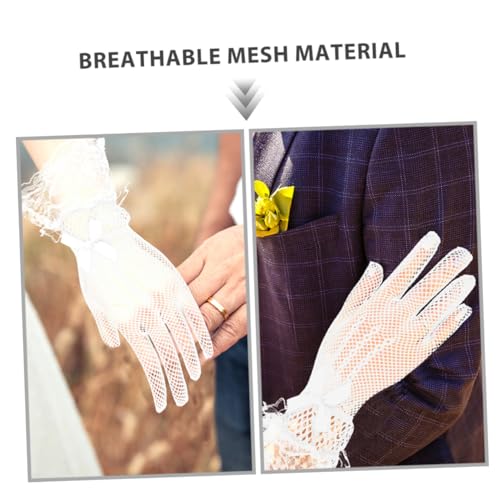 Guantes de encaje elásticos para damas de honor pack de 4 pares cómodos 3
