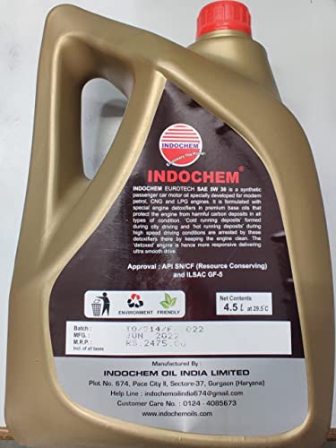 Image of Car Oil INDOCHEM 5w30 4.5 ltr (1)