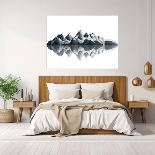 Cuadros de montañas abstractas TODOAA para renovar las paredes vacías de tu dormitorio 4