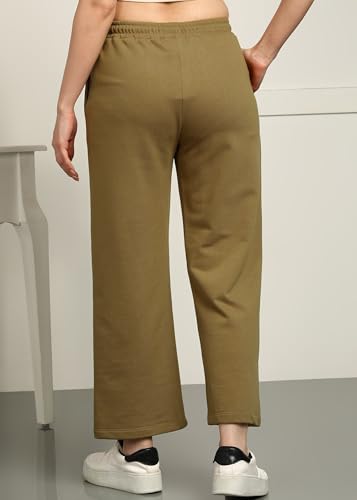 Image of Alan Jones Clothing Women's Relaxed Fit Mid Rise Solid Wide Legs Track Pant