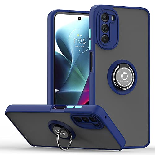 Compatible with Moto G 5G 2022 Bracket Phone Case,Compatible with Motorola Moto G 5G 2022 Ace [Car Mount Magnetic Stand] [PC+TPU] Anti-Drop Blue