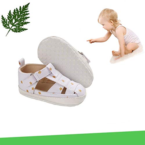 Outdoor Walking First Walkers Crib Casual Shoes, Baby Girls Boys Canvas Shoes Soft Sole Toddler First Walker Baby Closed Toe Sandals, Baby Girl Stuff 12-18 Months ShoesWhite-6 to 12 Months Infant
