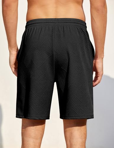 Ekouaer Men's Shorts Casual Elastic Waist Drawstring Pajama Bottoms Summer Shorts3