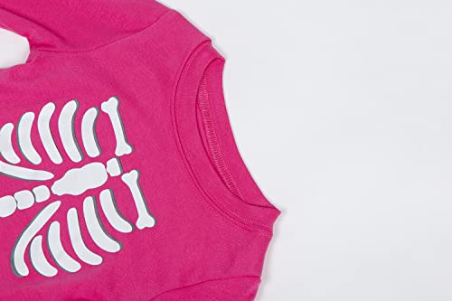 Mud Kingdom Glow in The Dark Skeleton Boys Pajamas Sets Short Sleeve Summer Black3