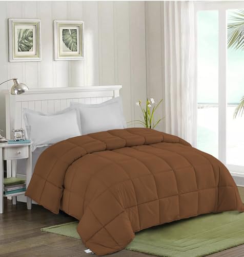 Image of Quilt for All Season 150 GSM Comforter Duvet /Ac Blanket Single Bed Soft Microfiber Lightweight (60 inch X 90 inch Inches) - Single Bed Comforter - Chocolate Brown Color