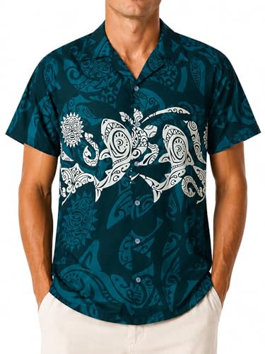 Chemise hawaïenne homme King Kameha Aloha da Maori manche courte et légère