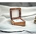 WisePoint Wooden Ring Box, Mini Engagement Ring Holder Box with Single Slot, Square Wedding Rings Box for Rings, Elegant and Retro RingHolder Box for Wedding, Ceremony (white)