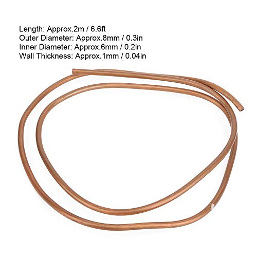 2M Weichkupferrohr Kupferrohr Weichspulenrohr Außendurchmesser 8 mm Innendurchmesser 6 mm C1100 T2 für Klimaanlagenkühlschrank