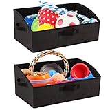VCEPJH Collapsible Dog Toy Box Organizer-2Pack Large Dog Toy Bin with Handle Fabric Dog Treat Basket Open Dog Toy Chest for Organizing Pet Toys and Accessories Storage