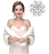 Olbye Yfe Women's Faux Fur Shawls Wraps Wedding Sleeveless Fur Wrap Shawl For Women 1920s Fur Sto...