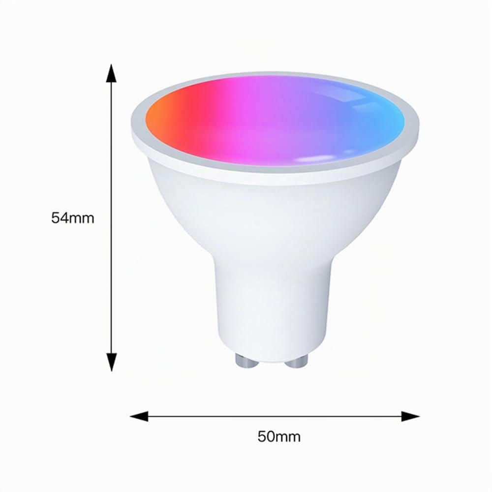 MOES Lampadina Intelligente Matter GU10 Luce LED RGB WLAN Dimmerabile 16M | Bianco Caldo 2700K-6500K, Bianco Freddo, Musica Sincronizzata, compatibile, HomeKit, Alexa, Google Home 4PCS