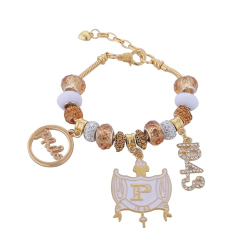 Gold Soror Beaded Pendants Greek Sorority SGR Bracelets Life Members Gifts Jewelry4