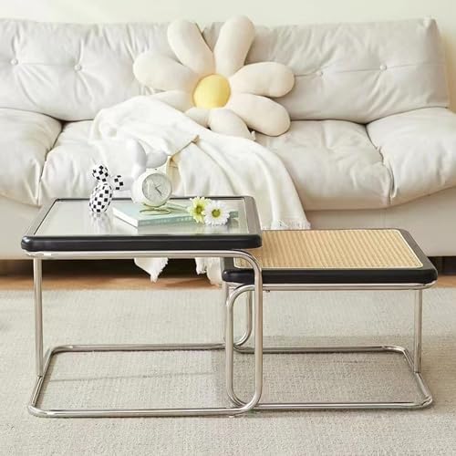 Verre trempé table d’appoint JATIBOSH robuste au montage facile et rapide