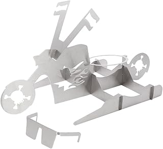 SECFOU 1 Peça Grelha De Aço Inoxidável Assadeira Ao Ar Livre Grelha Para Churrasco Portátil Lata De Cerveja Torrefadora Para Churrasco Costela Suporte Para Grelha De Frango Grelha Para