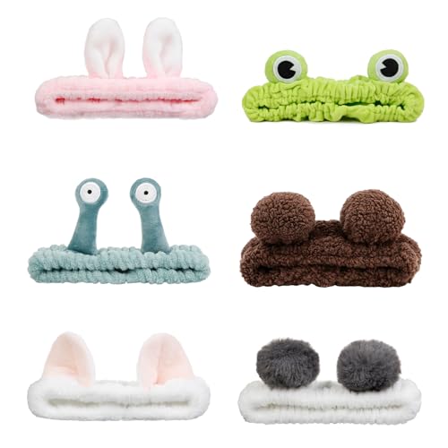 6PCS Animal Ear Spa Headbands Face Wash Headband Cute Make Up Hai...