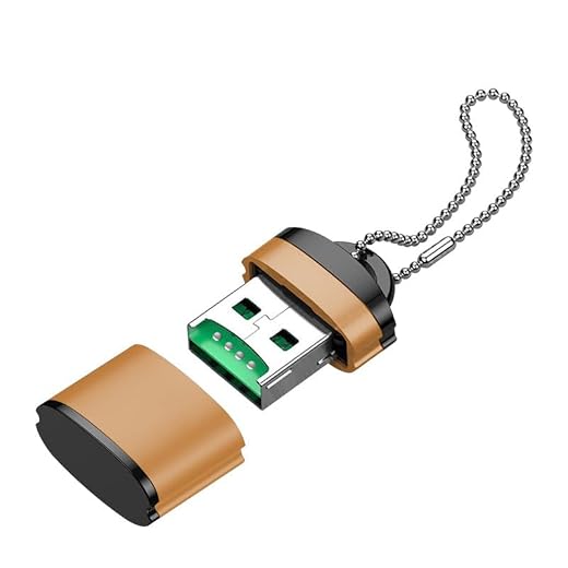Mini USB Micro SD Memory Card Reader Adapter, USB 2.0 Micro TF Card Reader Converter,Compatible with Mobile Phones, Cameras, Media Players, and Dash Cams (Gold)