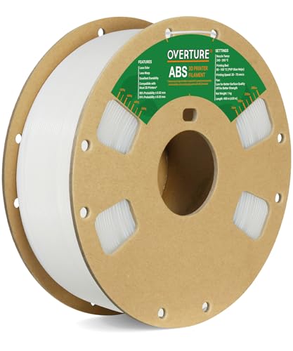 OVERTURE ABS Filament 1.75mm, ABS 1kg Spool (2.2lbs),3D Printer Filament,Dimensional Accuracy +/-...