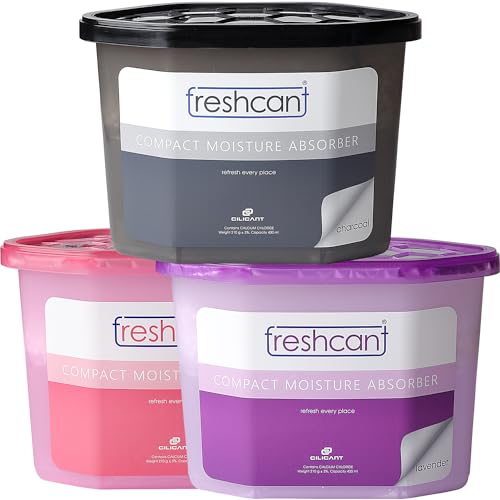 Image of Moisture Absorber Granule for Wardrobe,Closets, Storage Compartment, Cupboard, Almirah, Shoe Rack, Bathroom Uses (1 LAVENDER, 1 ROSE & 1 CHARCOAL COMBO PACK, Pack of 3)