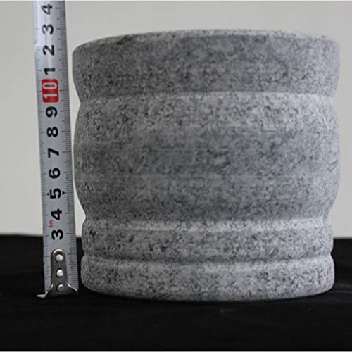 Natural Stone Mortar And Pestle Set Big Capacity Manual Smasher Crush Pot Grinder Bowl Sturdy Thick Handmade Kitchen Multi-Function Cooking Tool Dishwasher Safe (Color : Stone) #TOP2