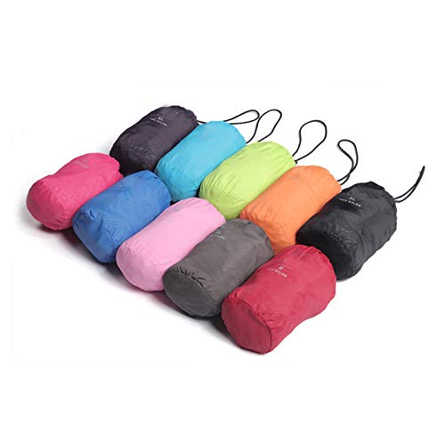 wudidianzi Jaqueta masculina feminina casual à prova de vento ultraleve à prova de chuva, Preto, L