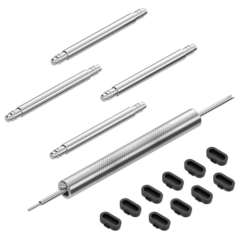 Heavy Duty Stainless Steel Watch Band Pins for Garmin Fenix6 6pro 7X PRO 5 EPIX Approach S70 Needles 22mm 26mm Spring Bars(4PCS Spring Pins+Tool+10 Dust Proof Plugs)