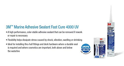 3M Marine Adhesive Sealant 4000 Uv, Pn06580, White, 295 Ml Cartridge #TOP7